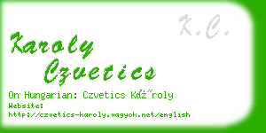 karoly czvetics business card